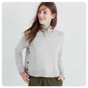Madewell Brownstone Side-Button sweater in gray